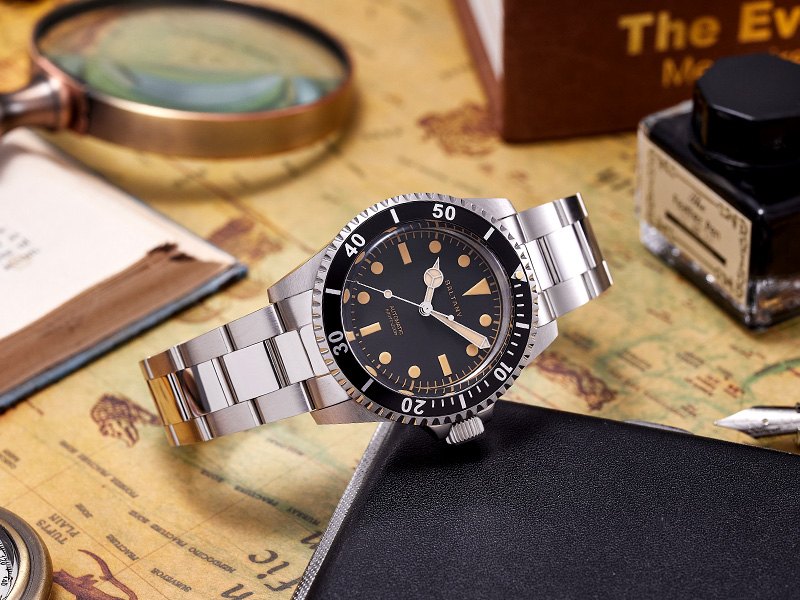39mm Baltany NH38 Automatic Retro Diver Watch D3043AB