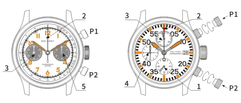 Baltany chronograph Instructions