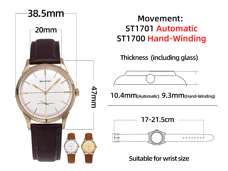 small seconds dress watch, retro watch