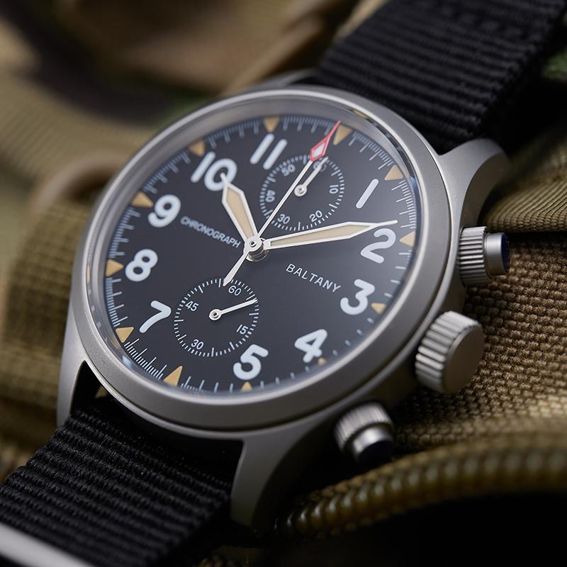 Vintage Military Style Quartz Chronograph Watch S5033