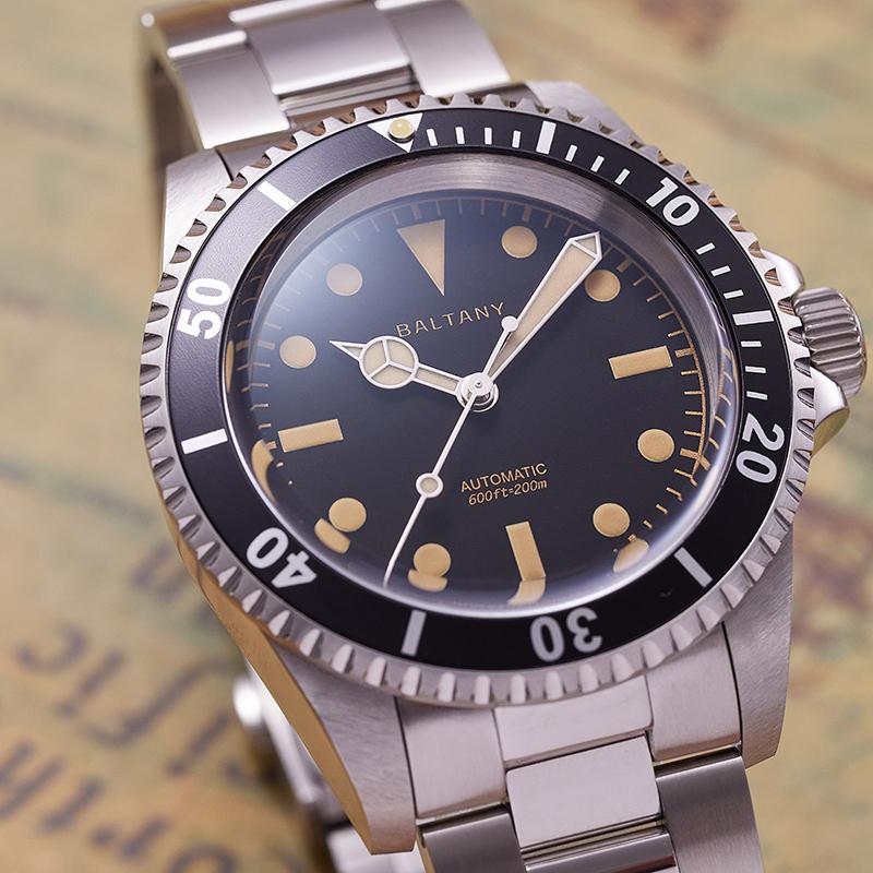 39mm Baltany Retro Diver Watch With NH38 Automatic watch