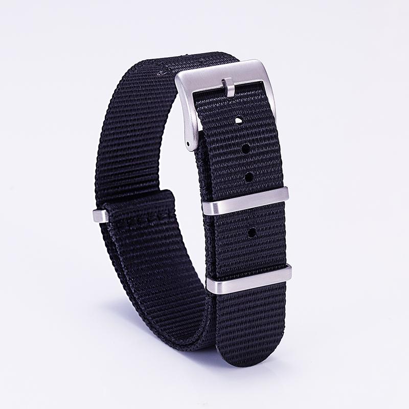 18mm/20mm  Black/Green/Grey Fabric Strap