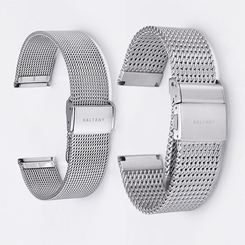 18mm 20mm 316L Stainless Steel Mesh Strap Suitable Military Watch