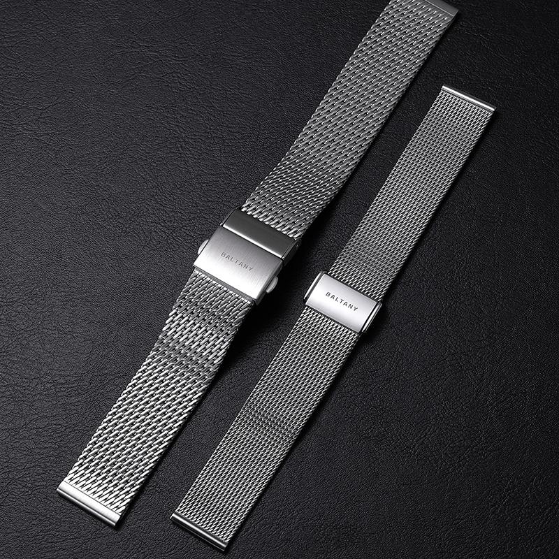 18mm 20mm 316L Stainless Steel Mesh Strap Suitable Military Watch