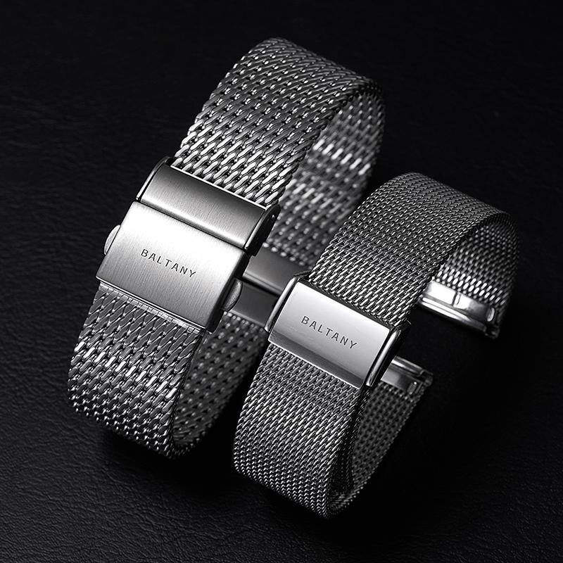 18mm 20mm 316L Stainless Steel Mesh Strap Suitable Military Watch