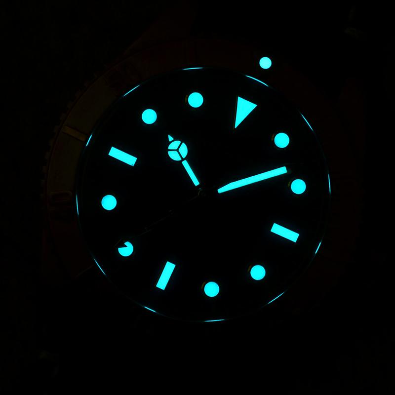 Baltany Burgundy Dial Bronze Diver Retro Watch S3016