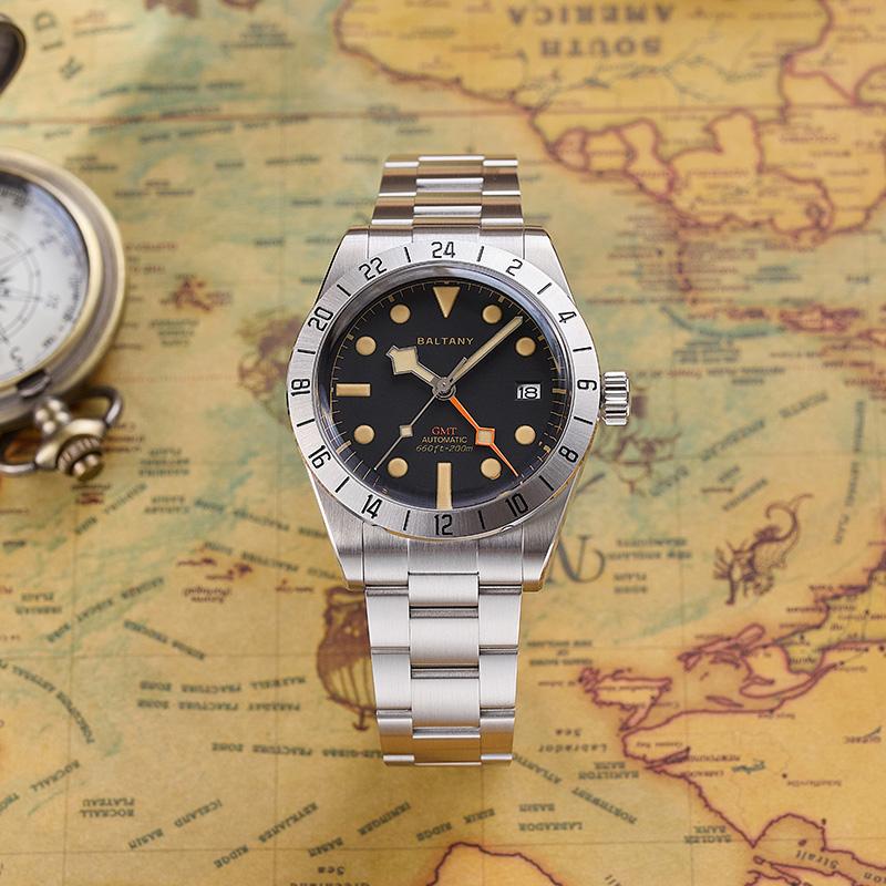 Baltany Affordable Retro NH34 GMT Automatic Watch S6073AB