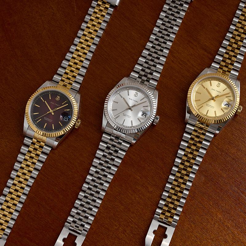 Baltany Burgundy 36mm Gold Retro Dress Watches S4084