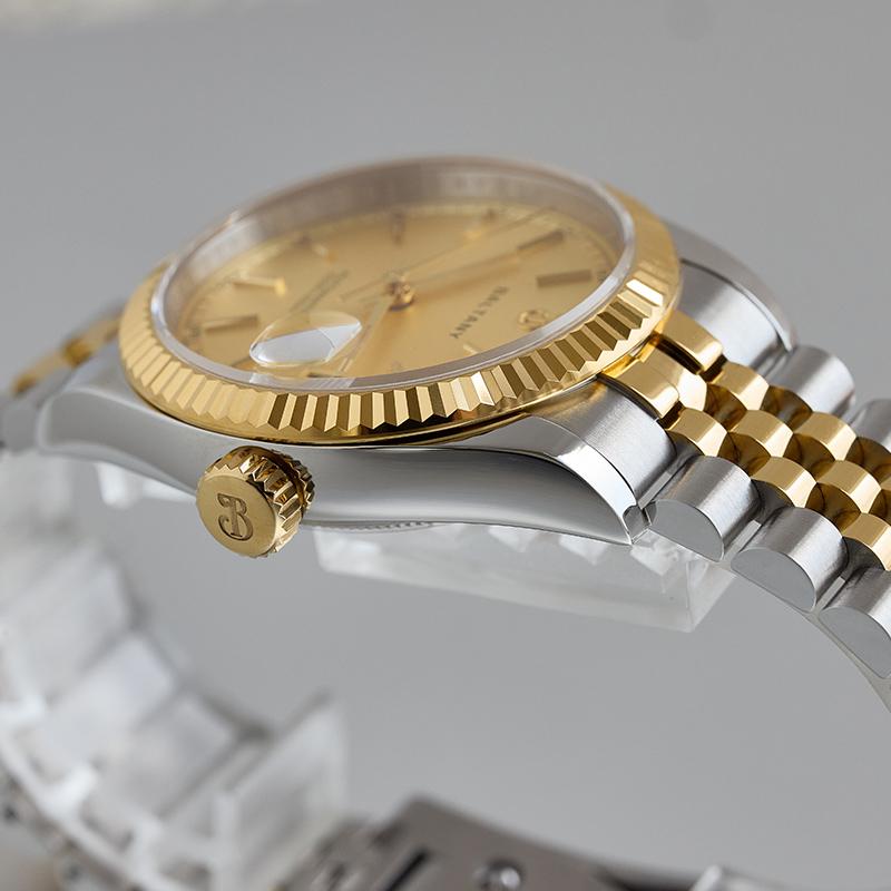 Baltany Burgundy 36mm Gold Retro Dress Watches S4084