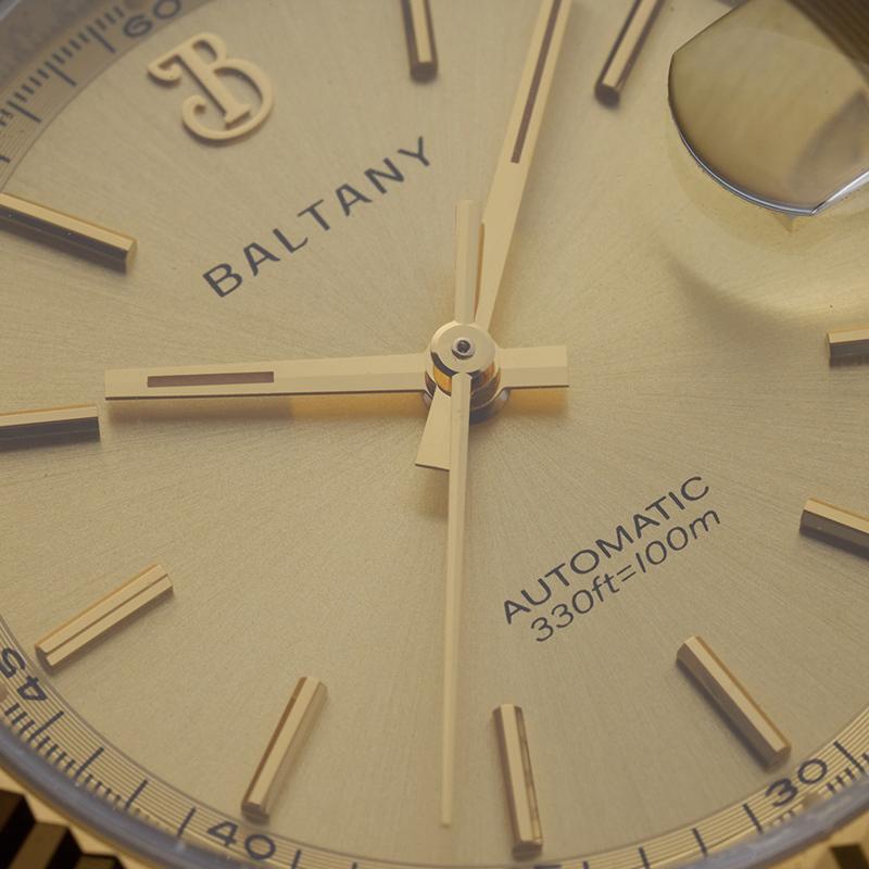 Baltany Burgundy 36mm Gold Retro Dress Watches S4084
