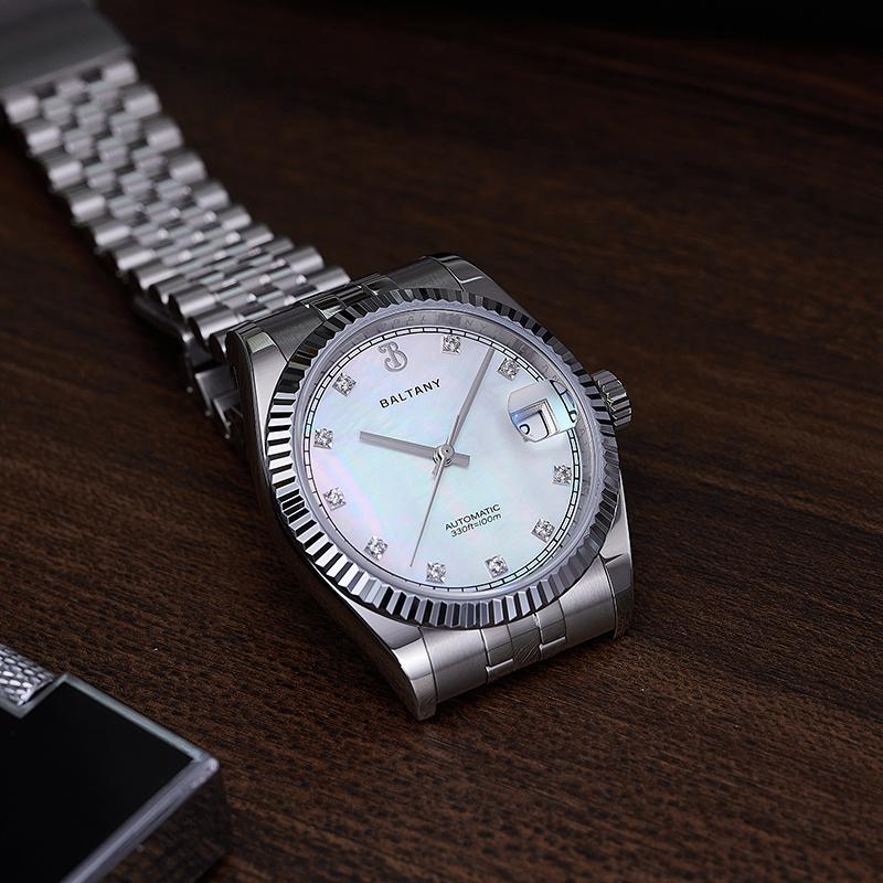 CZ Gem-Set Hour Markers 36mm DJ Homage S4129