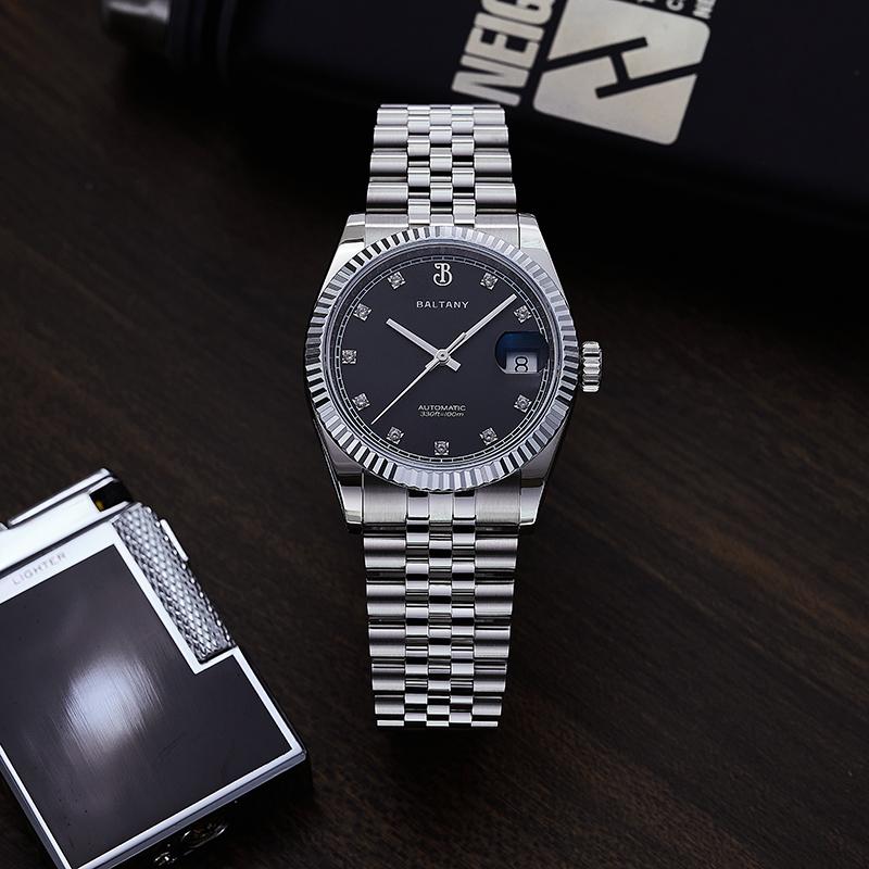 CZ Gem-Set Hour Markers 36mm DJ Homage S4129