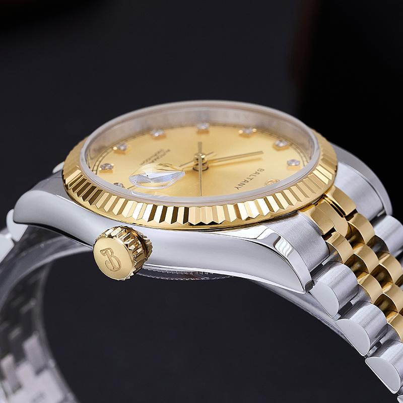 CZ Gem-Set Hour Markers 36mm DJ Homage S4129