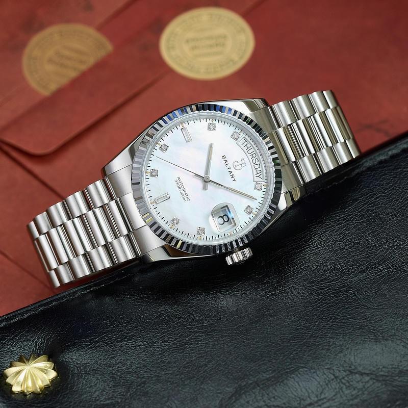 Cubic Zirconia 36mm Vintage Day-Date Homage Watches S4109