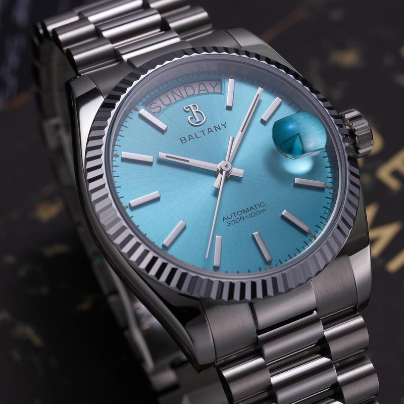 36mm Baton Hands Vintage Day-Date Homage Watch S4112