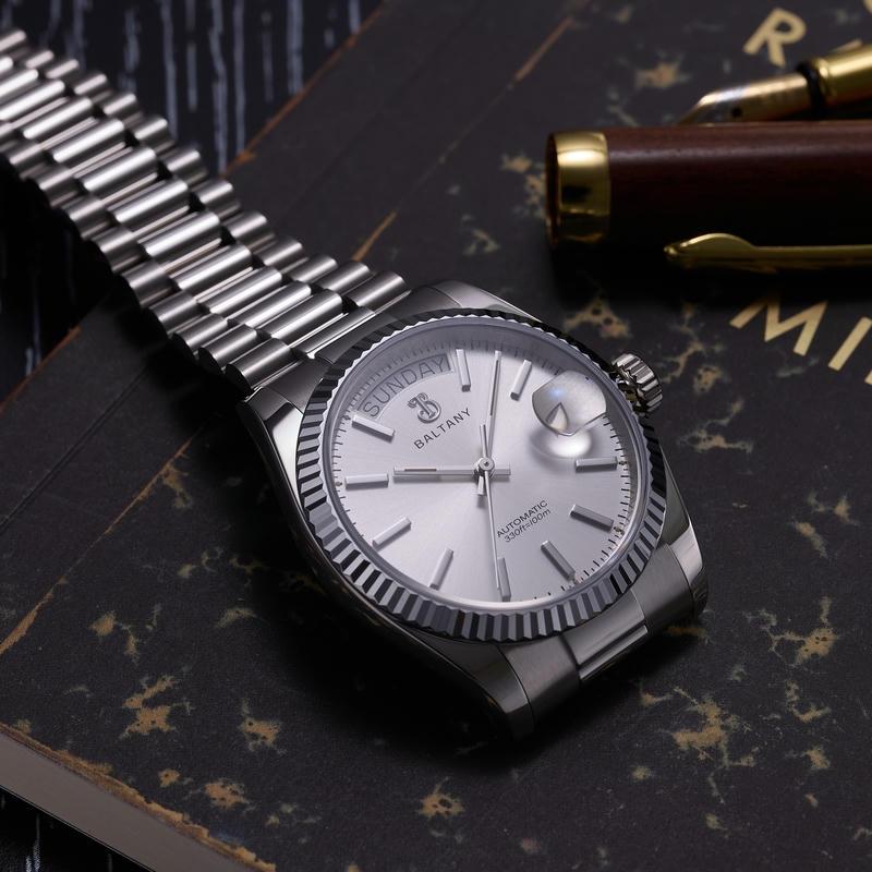 36mm Baton Hands Vintage Day-Date Homage Watch S4112