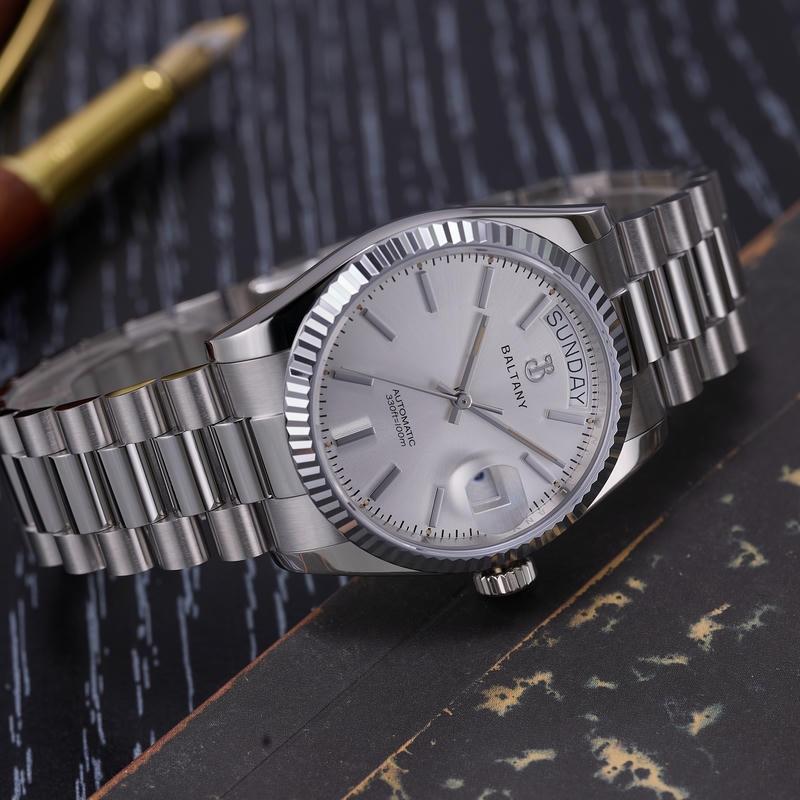 36mm Baton Hands Vintage Day-Date Homage Watch S4112