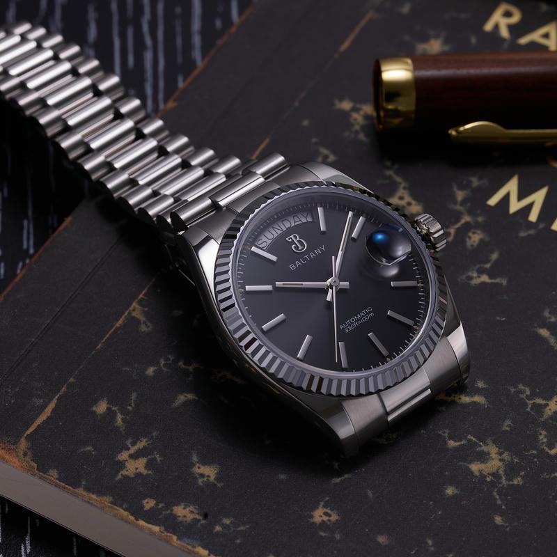 36mm Baton Hands Vintage Day-Date Homage Watch S4112