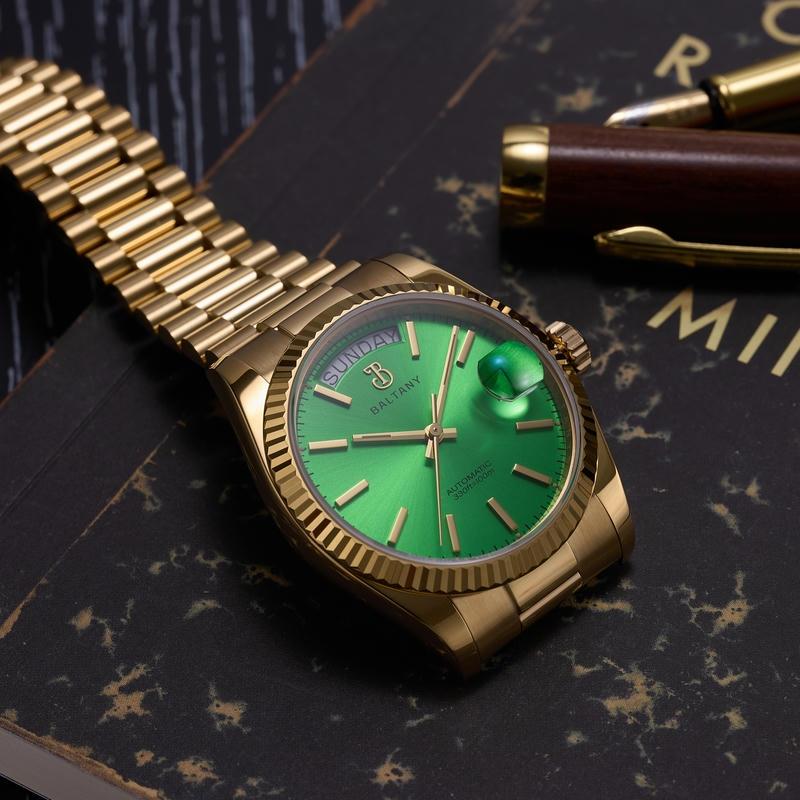 Baltany 36mm Gold DD Homage Dress Watches S4112G