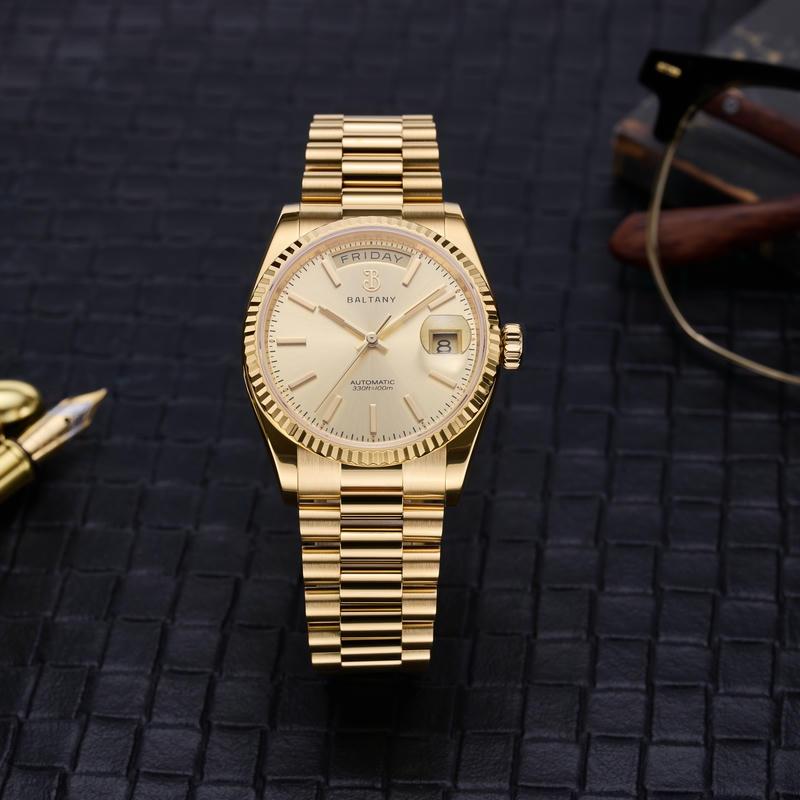 Baltany 36mm Gold DD Homage Dress Watches S4112G